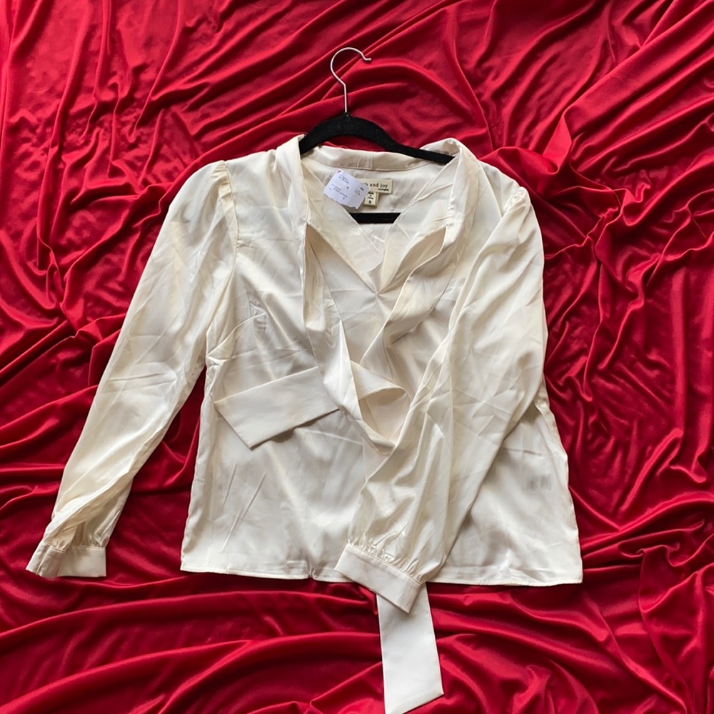 White silk blouse